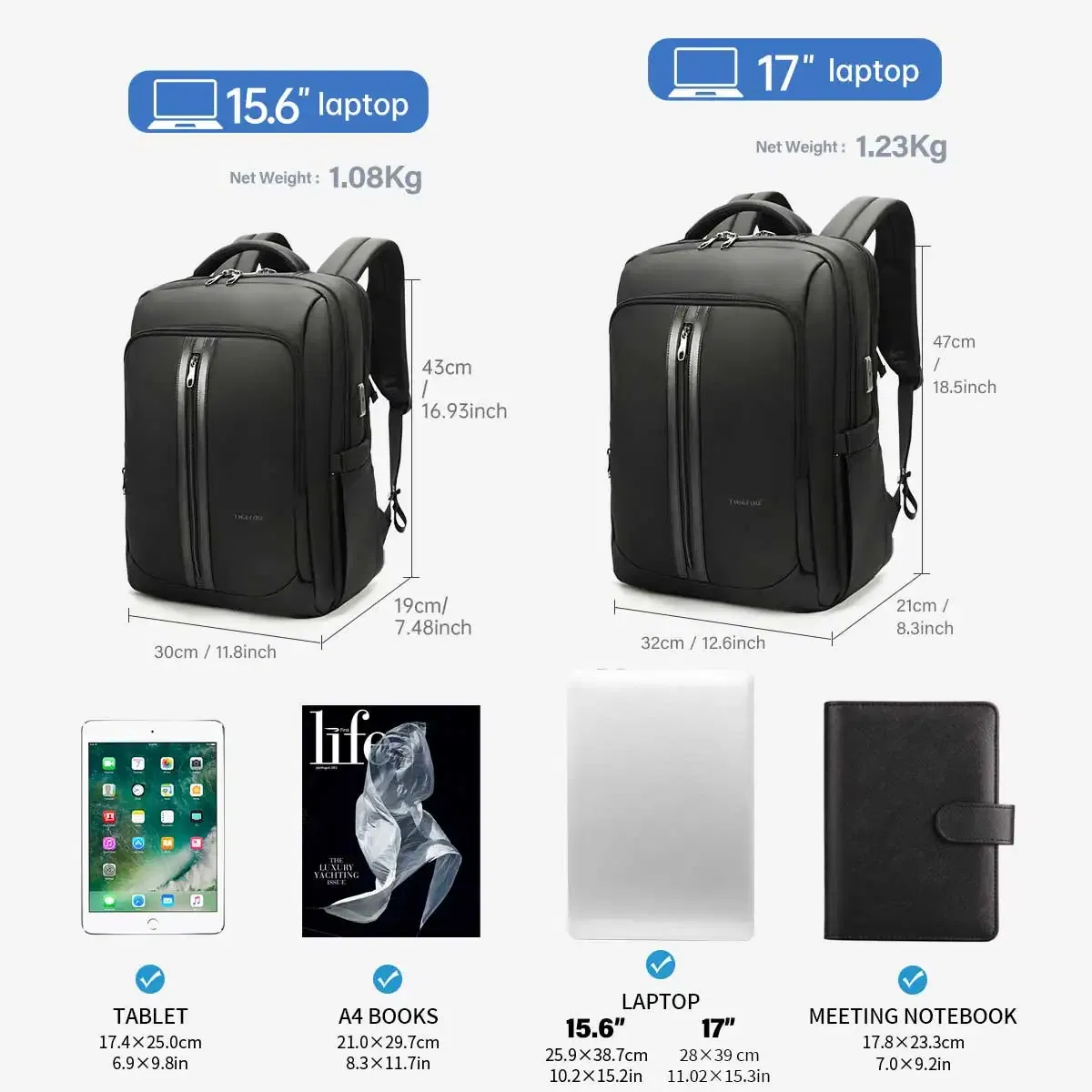 Color: black, Ships From: CHINA - Tigernu Backpacks For Men Bags For Business Backpack 15.6 17inch Laptop Backpacks Male Travel Backpack Bags Schoolbags Knapsack