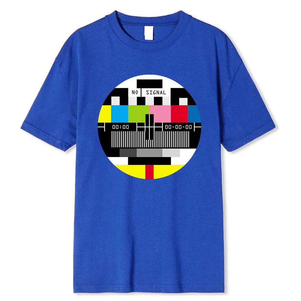 Color: GRAY, Size: XL - No Signal Men Tshirt Hip Hop Style Streetwear Tops & Tees Novelty Geometric Short Sleeve Summer Cotton T Shirt Oversize T-shirts