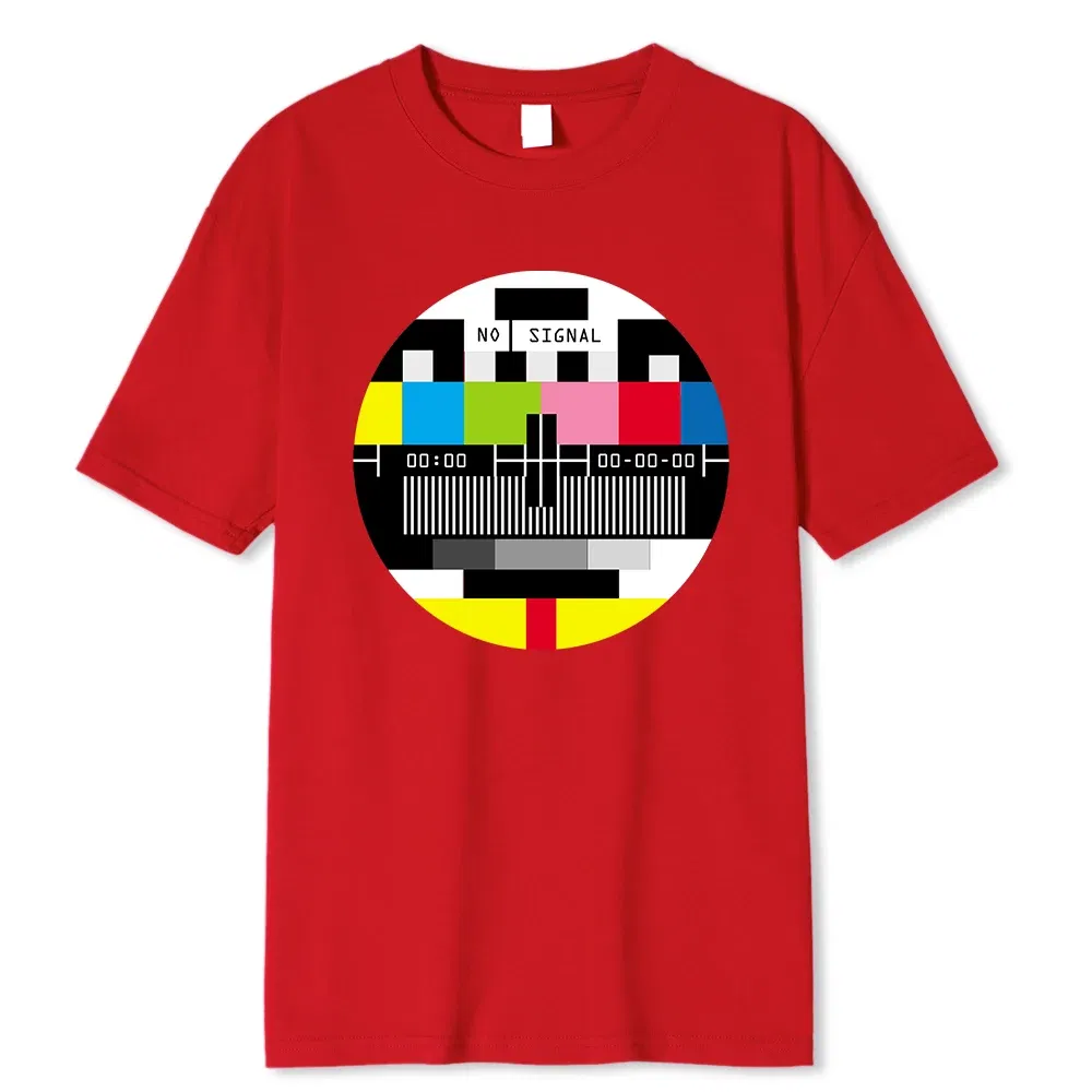 Color: GRAY, Size: XL - No Signal Men Tshirt Hip Hop Style Streetwear Tops & Tees Novelty Geometric Short Sleeve Summer Cotton T Shirt Oversize T-shirts
