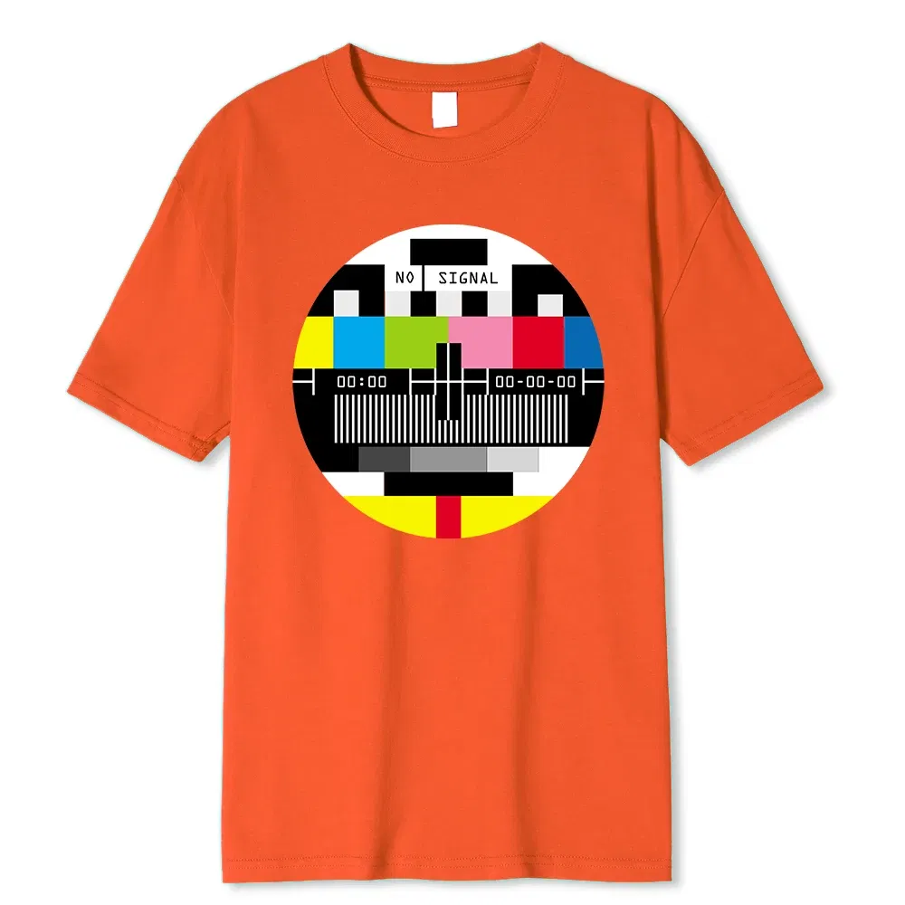 Color: GRAY, Size: XL - No Signal Men Tshirt Hip Hop Style Streetwear Tops & Tees Novelty Geometric Short Sleeve Summer Cotton T Shirt Oversize T-shirts