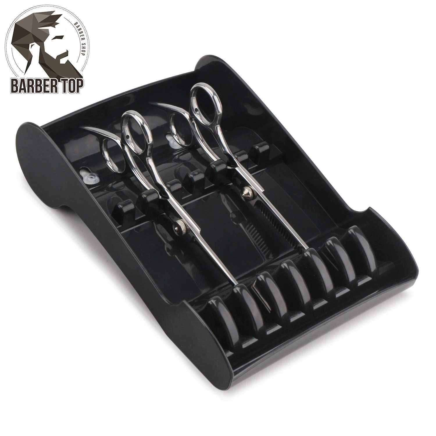 Hair Salon Shear Holder Professional Black Hair Cutting Scissors Rack for Stylist Barbershop Scissors Organizer Styling Tools