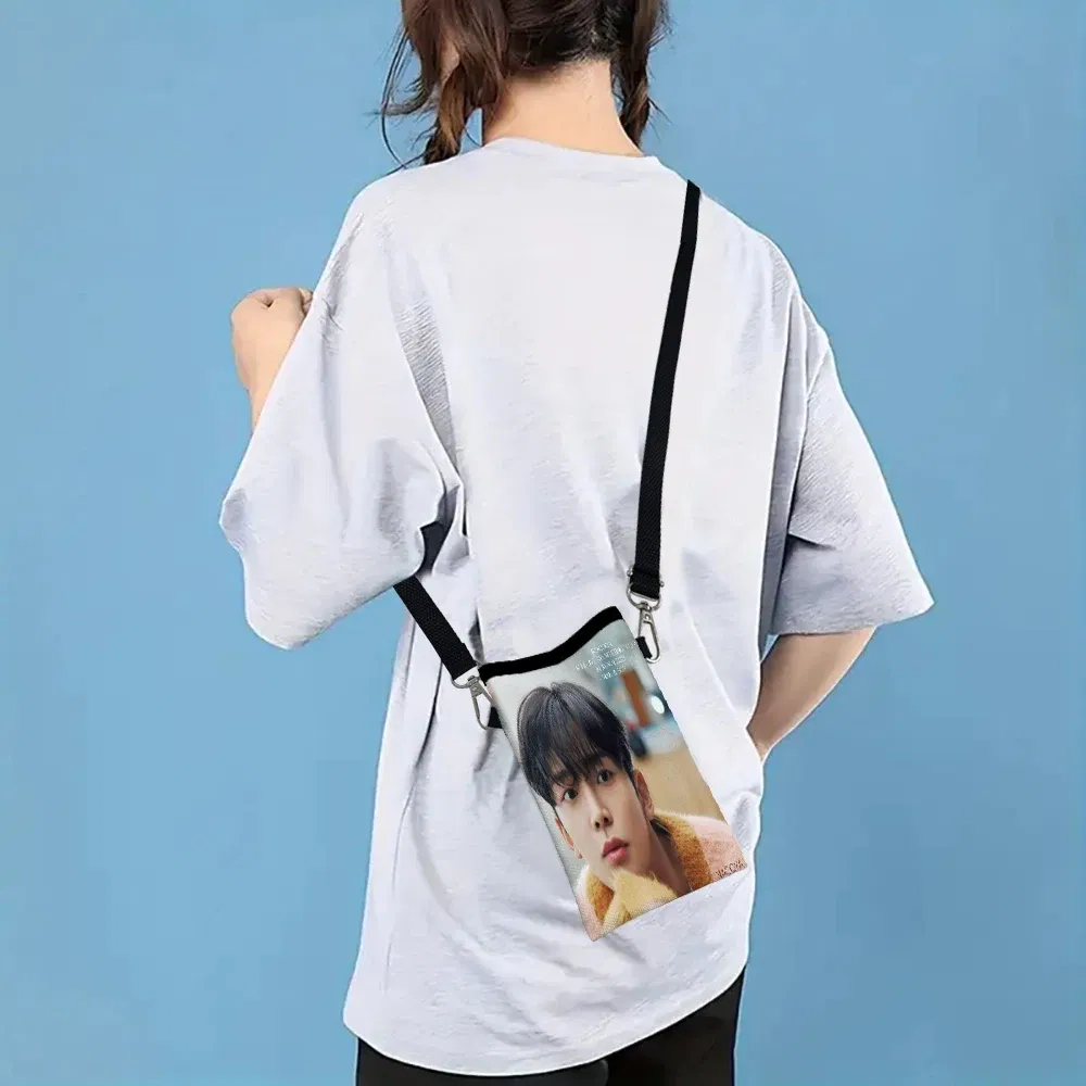 Color: Ivory, Size: Extra Large - SF9 Rowoon Print Phone Bag Adjustable Detachable Strap Designed Women Crossbody Bag Convertible Shoulder Bag3.3
