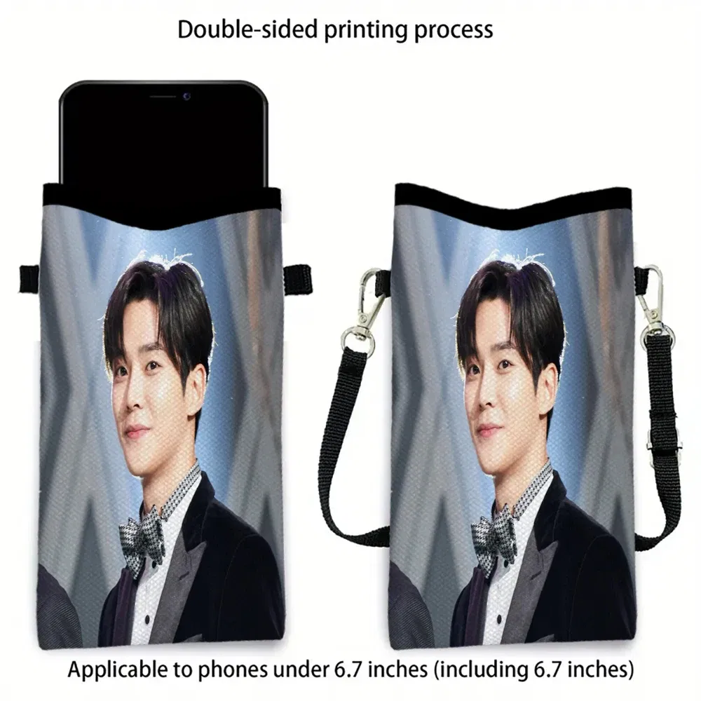 Color: Ivory, Size: Extra Large - SF9 Rowoon Print Phone Bag Adjustable Detachable Strap Designed Women Crossbody Bag Convertible Shoulder Bag3.3