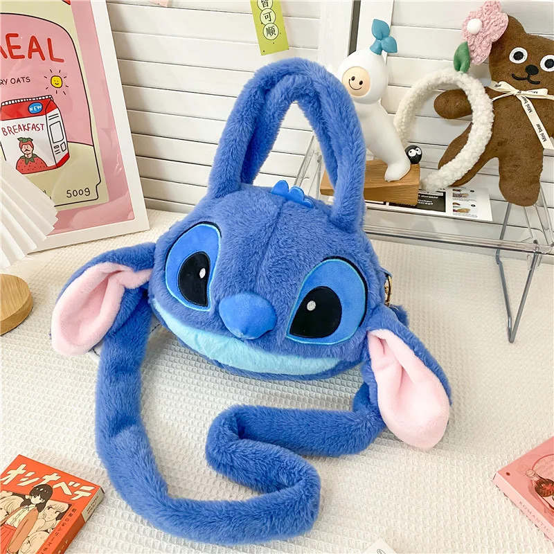 Color: Clear - Disney Anime Lilo & Stitch Toy Kawaii Messenger Bag Girl Heart Handbag Stitch Doll Children Cartoon Soft Sweetheart Shoulder Bag