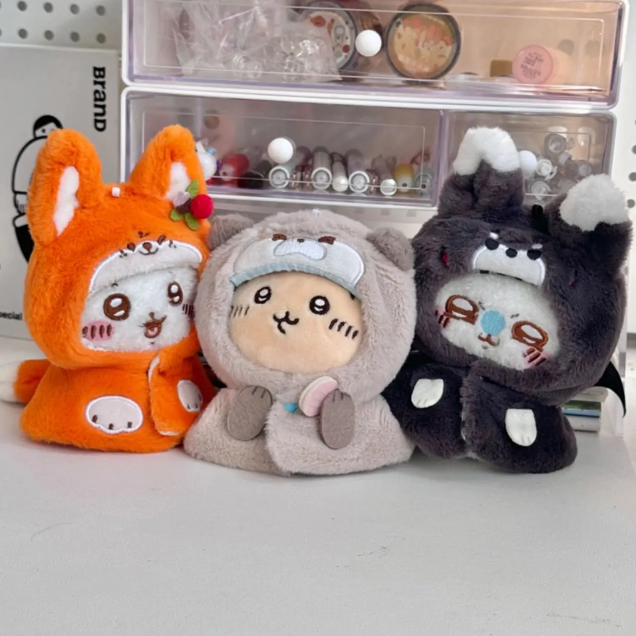 Color: Brown, Size: S - 10cm doll clothes animal doll clothes  small animal cloak line puppy cotton doll with cute clothing kpop hat cloak