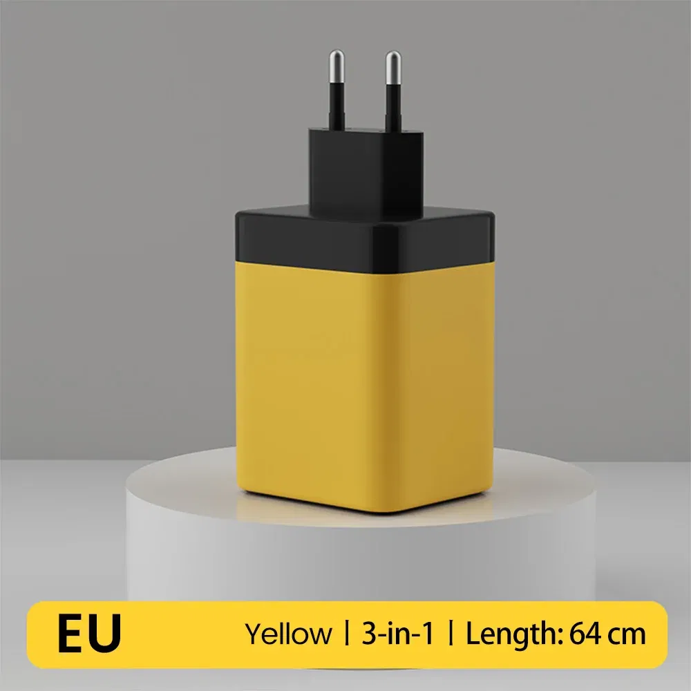 Plug Type: US - 120W Super Fast Charge Type C USB Phone Charger With Telescopic Retractable USB C Cable For Iphone 16 15 Samsung Laptop