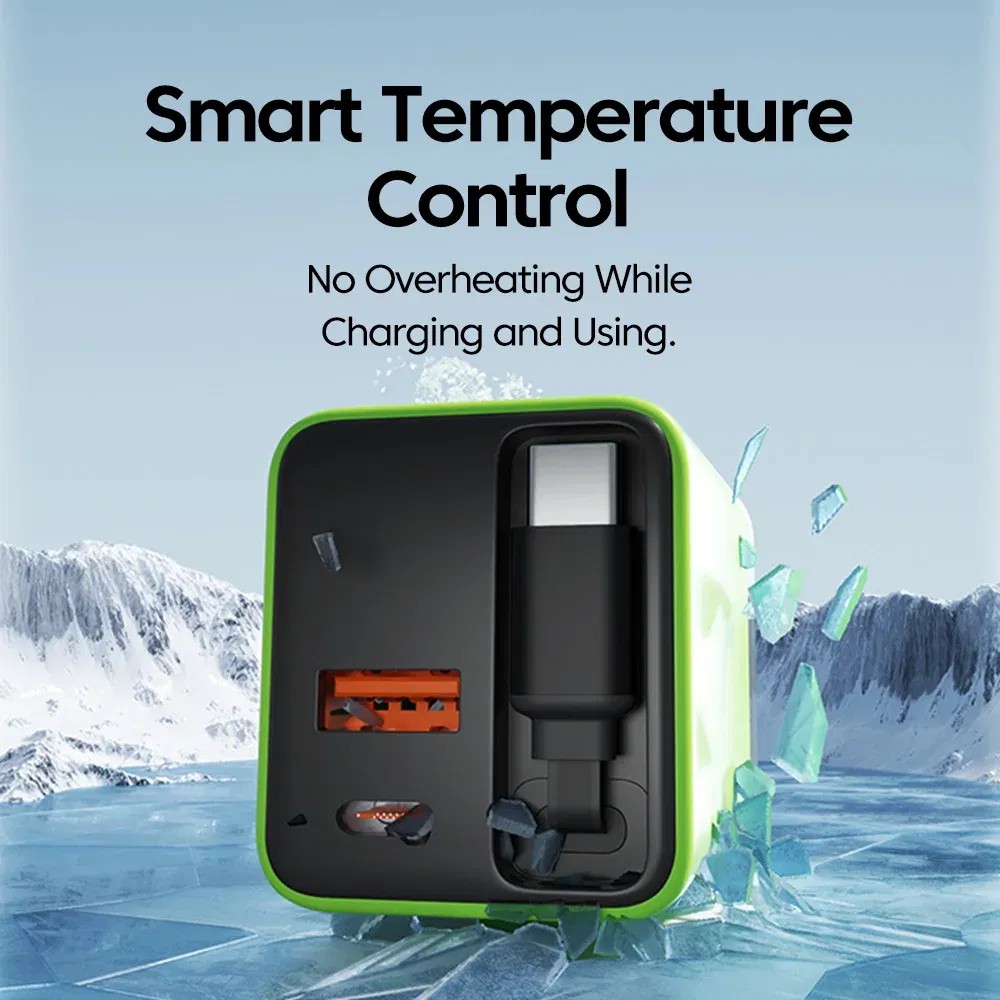 Plug Type: US - 120W Super Fast Charge Type C USB Phone Charger With Telescopic Retractable USB C Cable For Iphone 16 15 Samsung Laptop