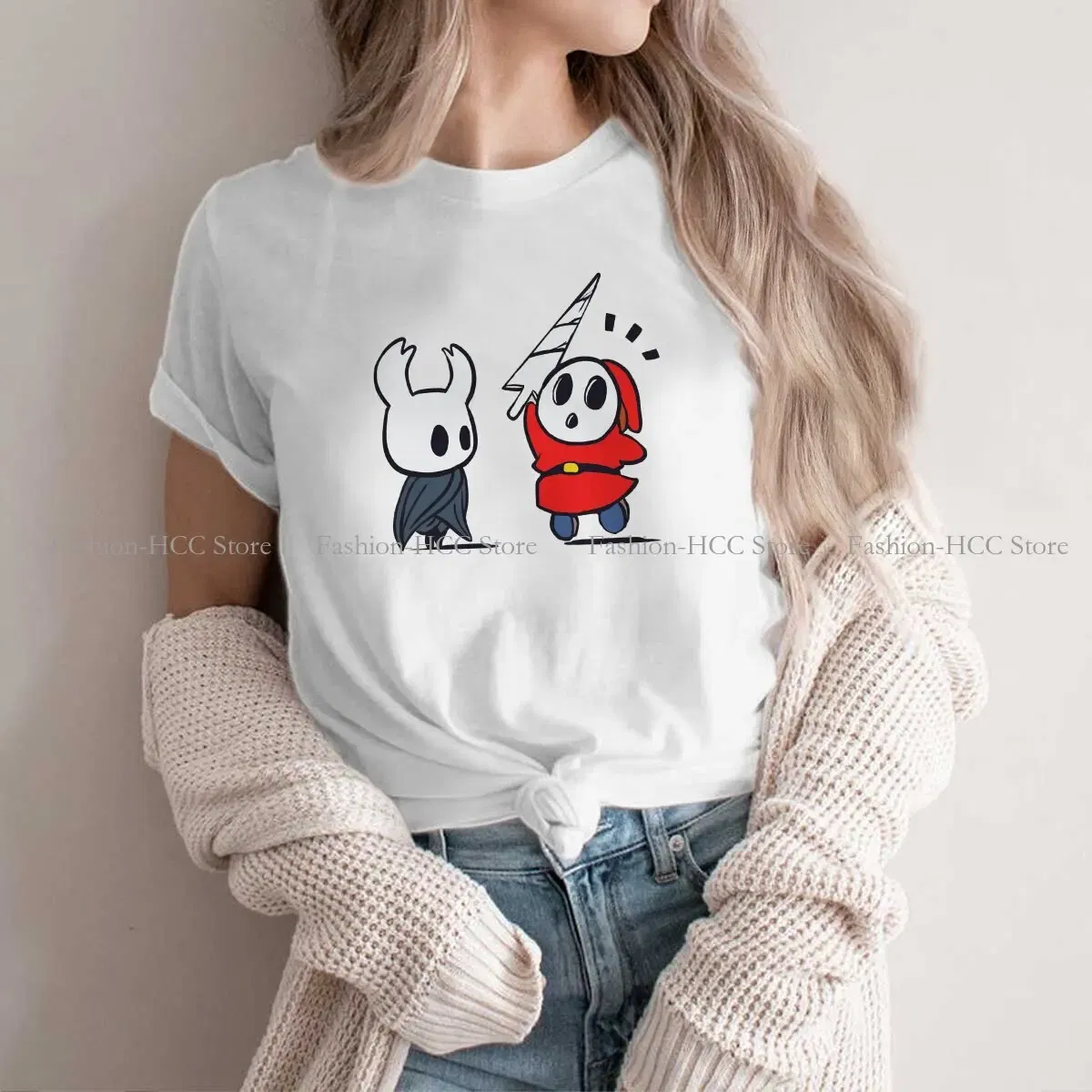 Color: WHITE, Size: XXL - Shy Guy Classic Unique Polyester TShirt Hollow Knight Game Top Quality Hip Hop Gift Idea T Shirt Stuff
