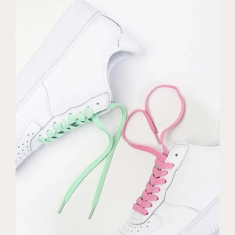 Color: WHITE, Ships From: CHINA, Length: 100cm - 1pair Flat Shoelaces Classic Shoe Laces Fit Fashion Solid Sports Shoelace Casual Unisex Shoe Strings Shoe Accessories