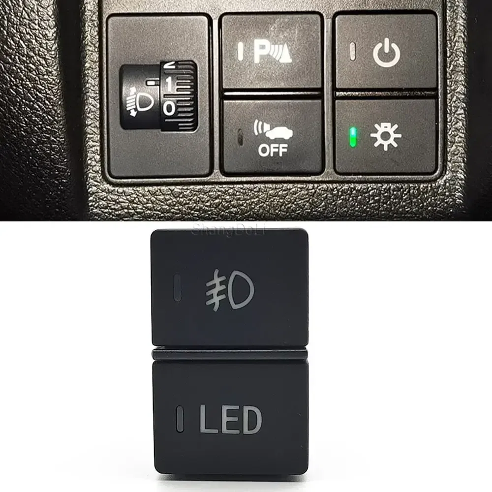 Color: WHITE - LED Light Car Dual Switch Front Fog Light Steering Wheel Heating Button With Wire For Honda CRV URV AVANCIER CITY Accessories