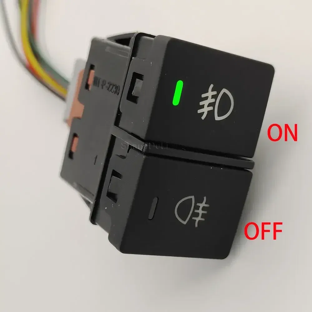 Color: WHITE - LED Light Car Dual Switch Front Fog Light Steering Wheel Heating Button With Wire For Honda CRV URV AVANCIER CITY Accessories