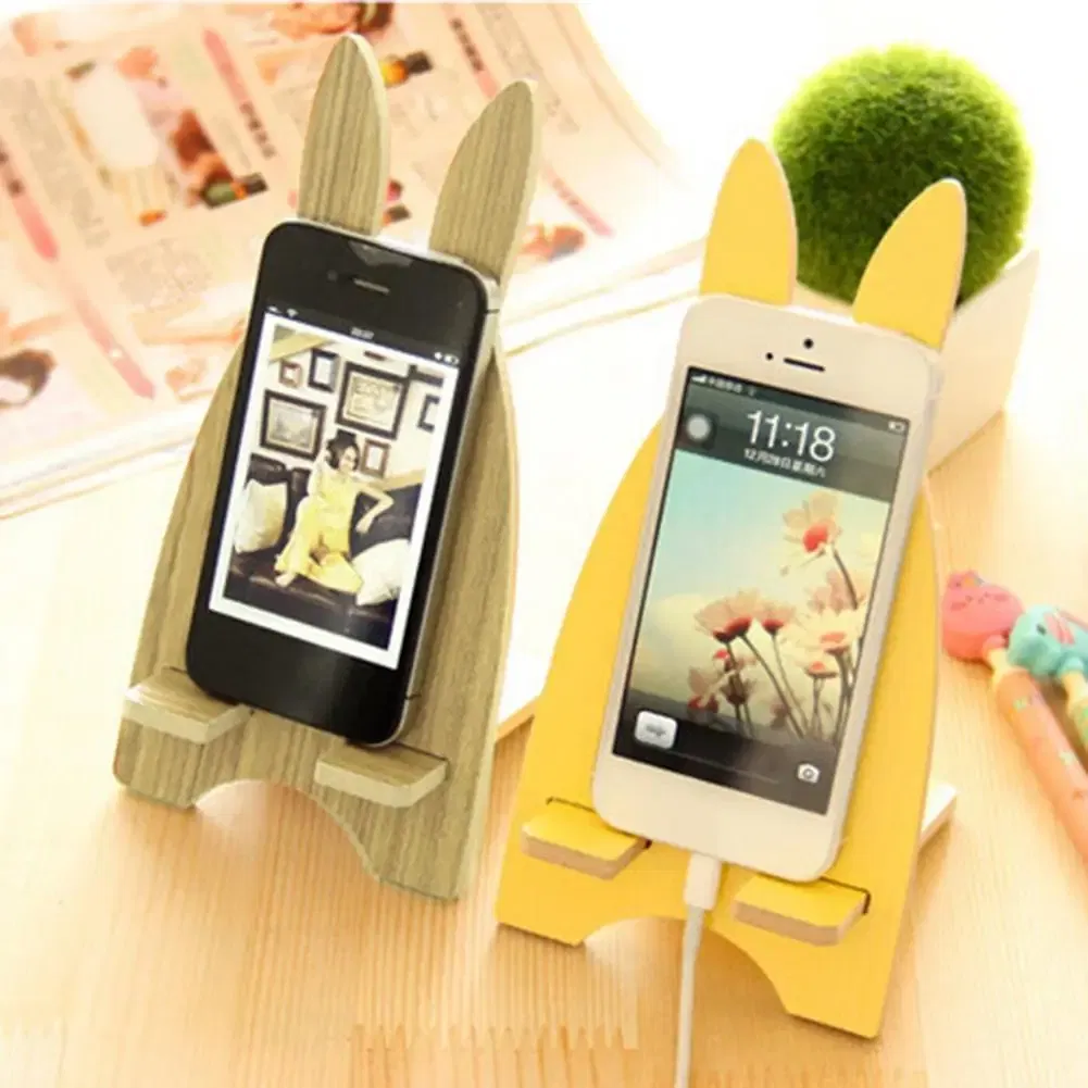 Color: green - Portable Wood Mobile Phone Cellphone Holder Desktop Mount Stand Bracket Rack Mobile Phone Accessories 2021