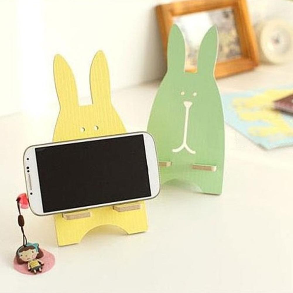 Color: green - Portable Wood Mobile Phone Cellphone Holder Desktop Mount Stand Bracket Rack Mobile Phone Accessories 2021