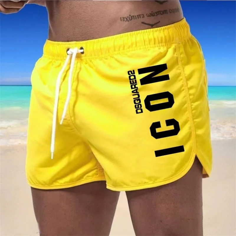 Color: Pink, Size: XXXL - Summer men's luxury beach pants clothing quick dry gym jogging sexy shorts vacation casual swimming trunks