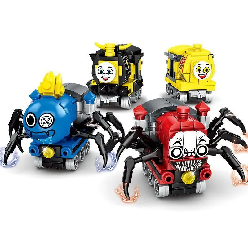 Color: Burgundy, Size: S - Choo-Choo Charles Horrors Game Building Blocks Demonic Spider Train Animal Monster Figures Bricks Christmas Halloween Toys Gifts
