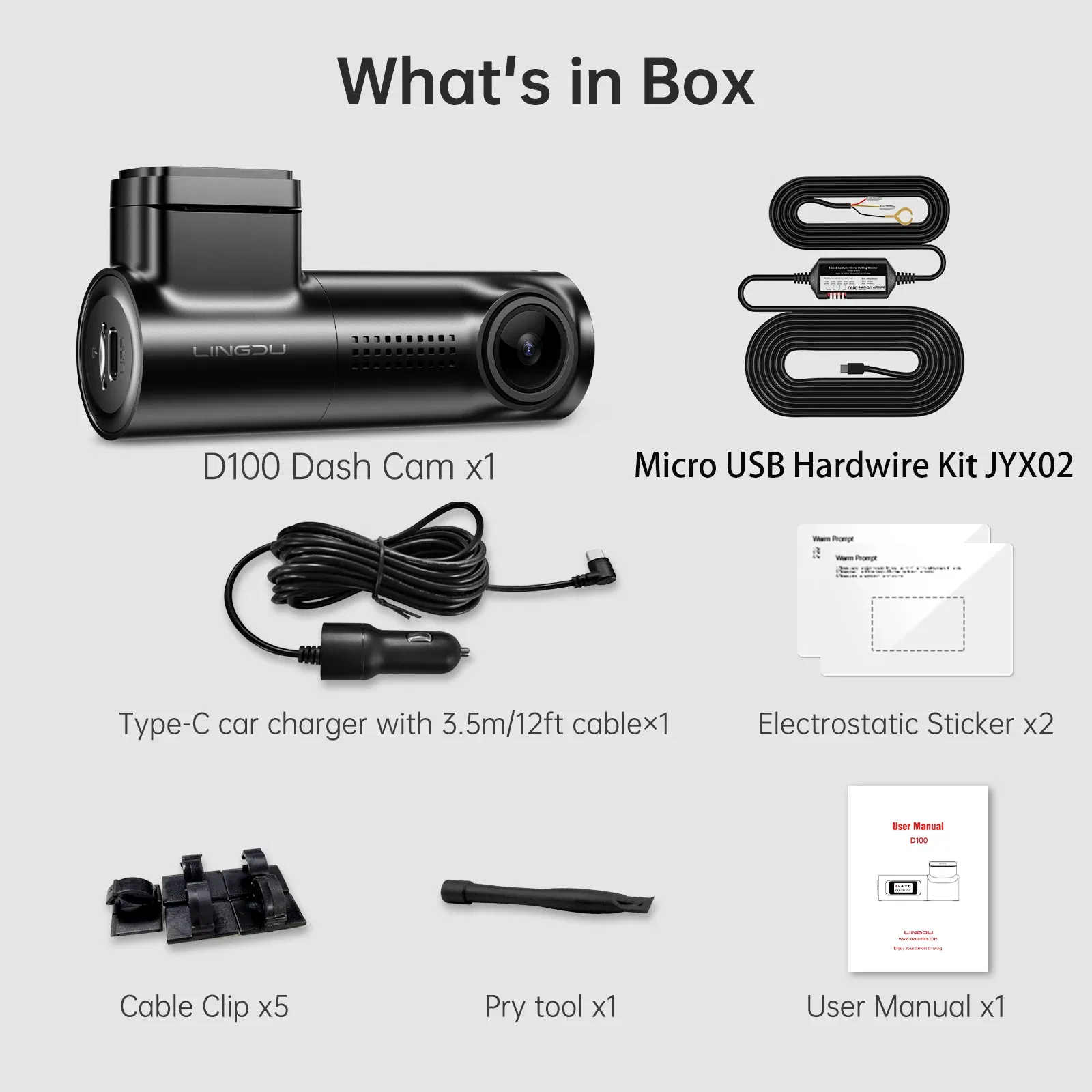 Color Name: WHITE, Ships From: CHINA, Sd Card Memory: 4G - LINGDU D100 2.5K Dash Cam Front MINI Dash Camera for Cars Voice Control WDR Car DVR Parking Mode Built-in GPS WiFi  Night Vision