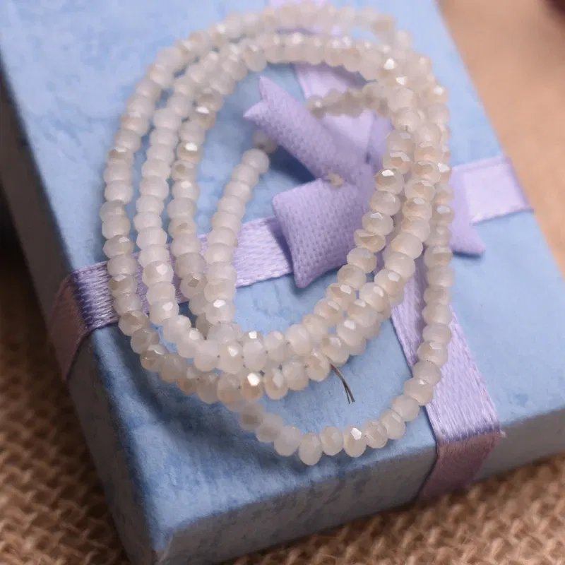 Color: Light Yellow - Shining Red Purple White color 2*2mm 160pcs Rondelle Austria faceted Crystal Glass Beads Loose Spacer Beads for Jewelry Making