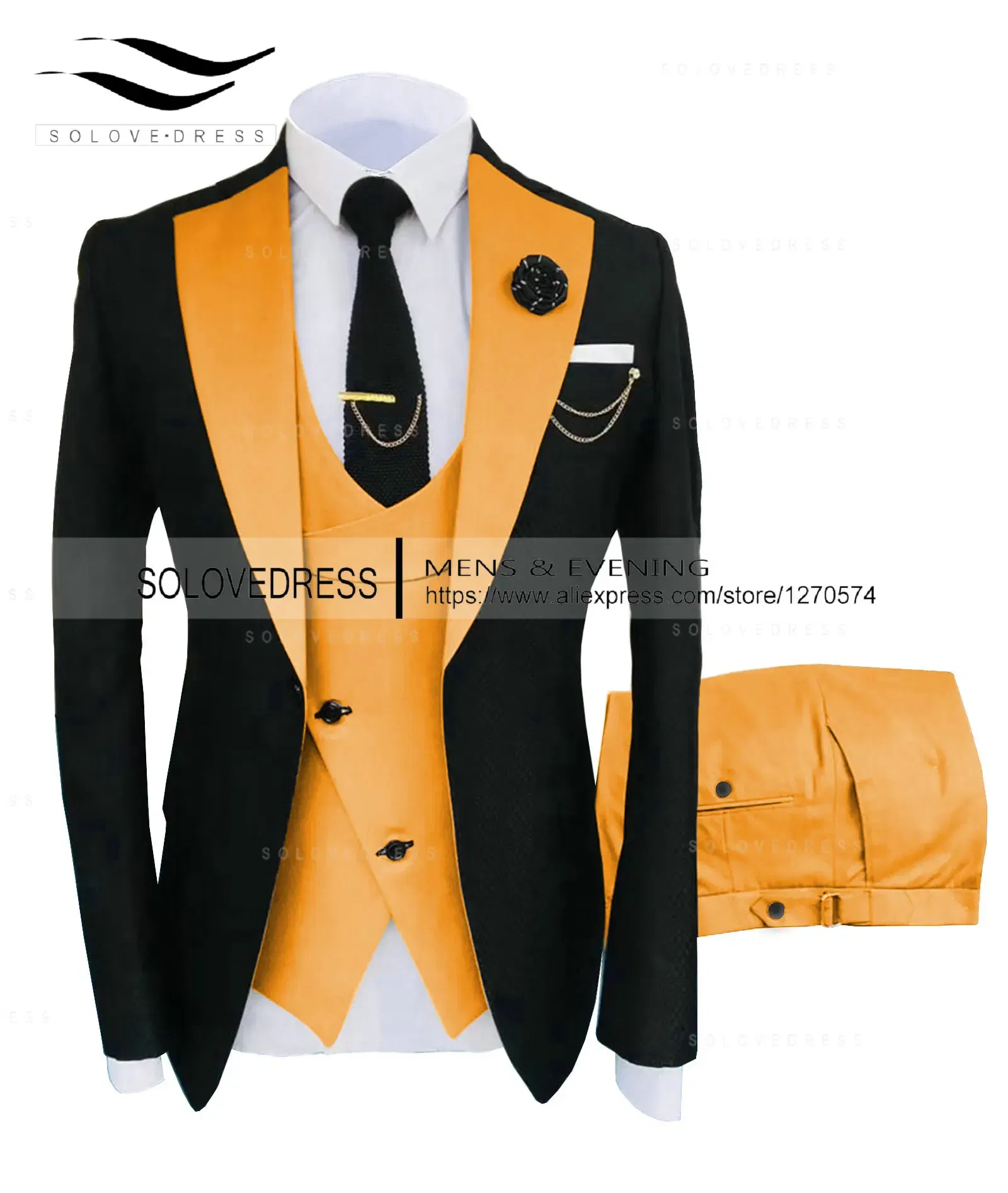 Color: MULTI, Size: XXXL - ( Jacket + Vest + Pants )Suits for Mens 2024 Casual Business Suit High-end Social Formal Suit 3 Pcs Set Groom Wedding Men