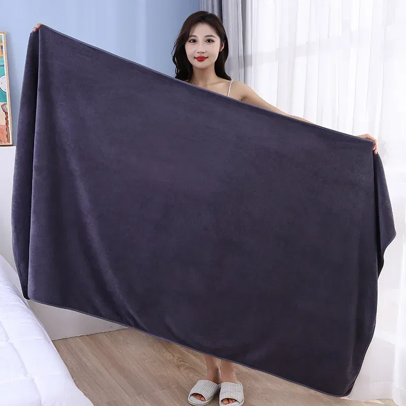 Color: 24#, Size: 70x140cm - super large smooth and soft double-sided quick-drying microfiber bath towel thickened non-linting towel Sports beauty bath towe