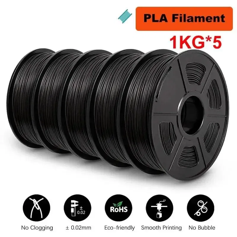 Color: YELLOW-GREEN, Ships From: CHINA - Top 5KG 3D PLA/PETG/PLA PLUS/Clear Filament 1.75mm 5Roll 1KG 3D Printer Neatly Wound 3D Filament for 3D Printer& 3D Pen