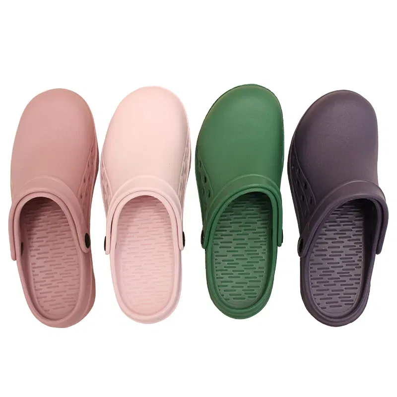 Color: GRAY, Shoe Size: 34 - High Quality Scrub Shoes Non-slip Dentist Nursing Clogs Healthcare Service Work Slippers Soft Operating Room Protective Clogs