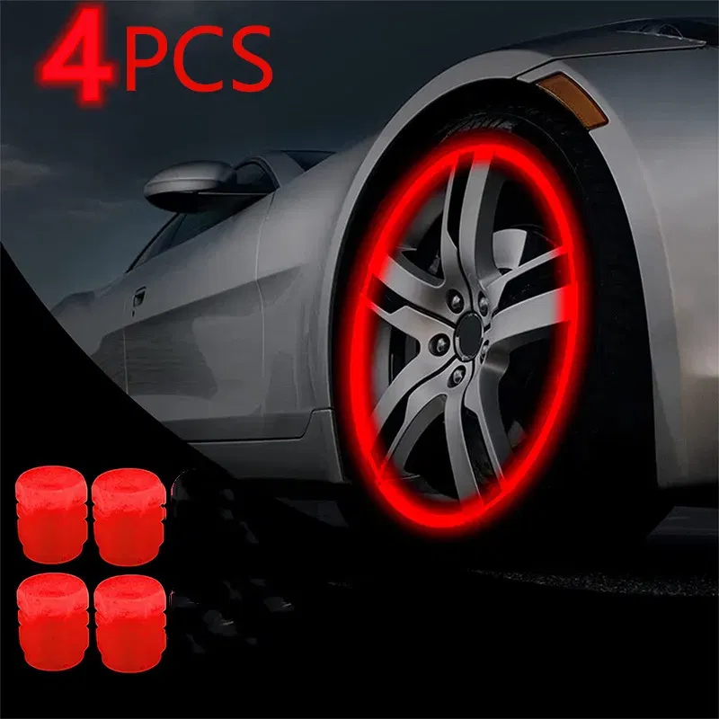 Color: Red - Luminous Valve Caps Fluorescent Red Night Glowing Car for Mazda 2 Mazda 3 Mazda 5 Mazda 6 CX5 CX-5 CX7 CX9 Atenza Axela