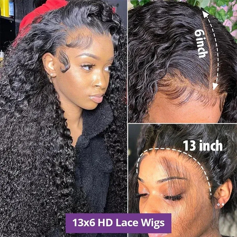 Stretched Length: 40inches, Density: 180%, Ships From: CHINA, Lace Size: 13x4 - hd lace wig 13x6 human hair Curly Wig For Women choice Pre Plucked 30 40 Inch Loose Deep Wave Water wave Frontal Wigs