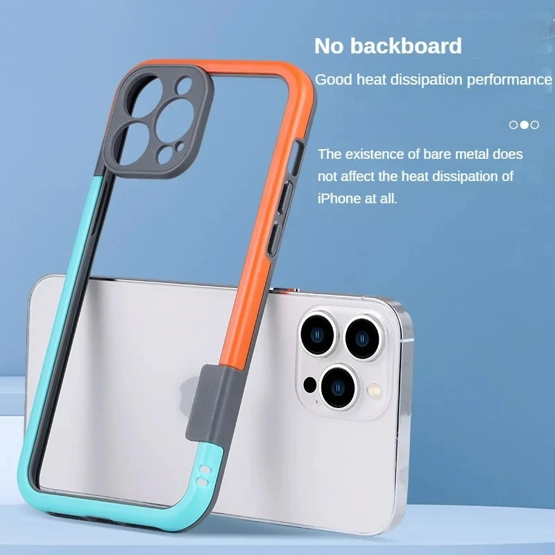 Color: SKY BLUE, Ships From: CHINA, Material: TPU - Better Heat Dissipation Dual Color Bumper Border Soft Phone Case For iPhone 17 16 15 14 13 12 11 Pro Max 7 8 Plus XS XR