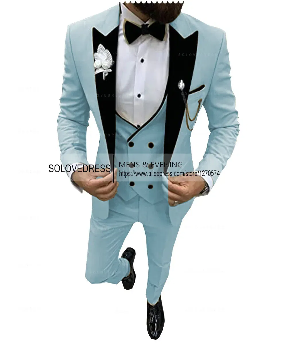 Color: WHITE, Size: XL - Suits for Mens 2024 Casual Business Suit High-end Social Formal Suit 3 Pcs Set Groom Wedding Men( Jacket + Vest + Pants )