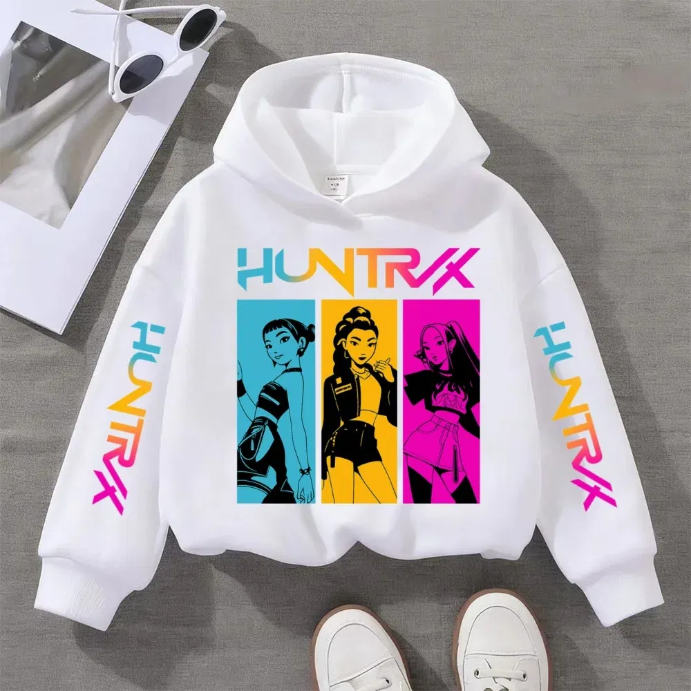 Color: Blue, Kid Size: 104 - KPOP Demon Hunters Children's Sweatshirt Girls' Clothes Girls' Sweatshirt autumn 2024 New Cute Fashion Hoodie