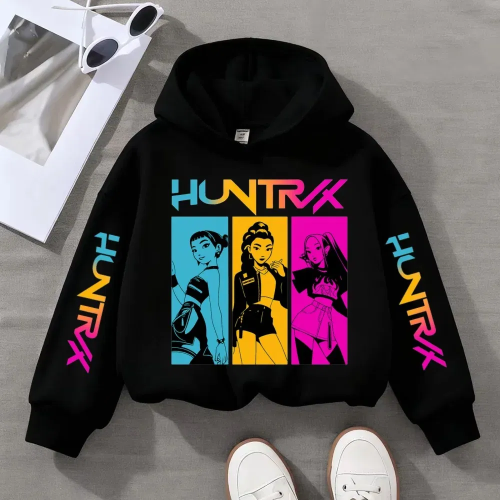 Color: Blue, Kid Size: 104 - KPOP Demon Hunters Children's Sweatshirt Girls' Clothes Girls' Sweatshirt autumn 2024 New Cute Fashion Hoodie
