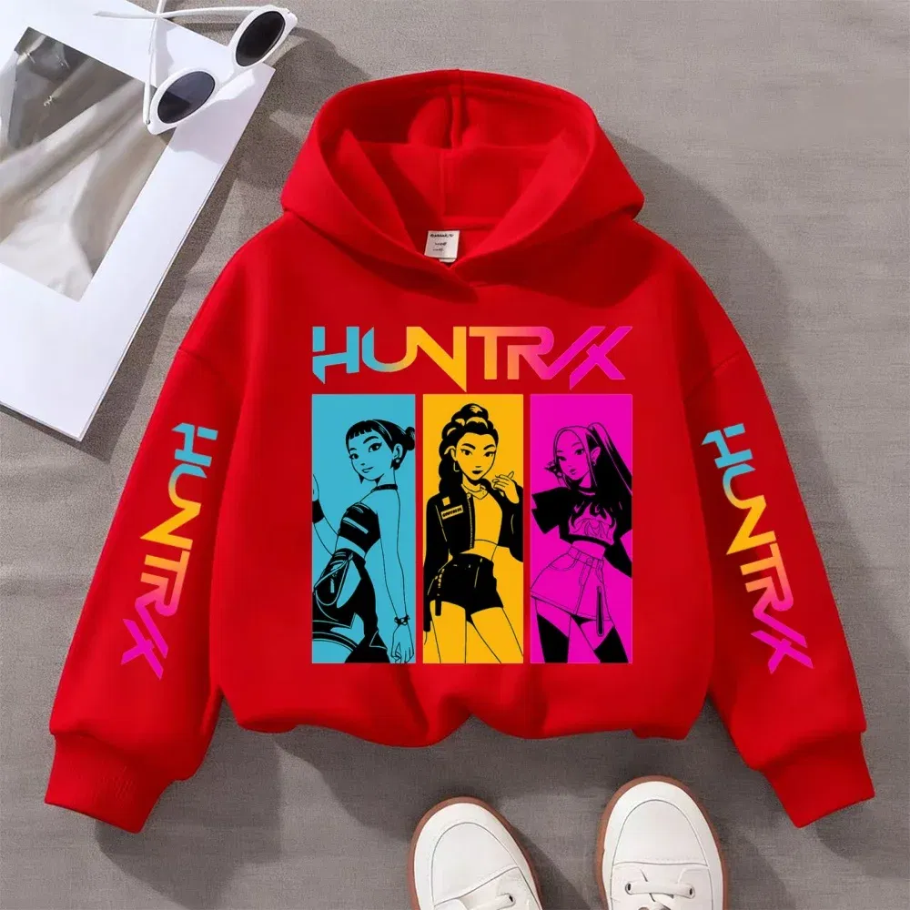 Color: Blue, Kid Size: 104 - KPOP Demon Hunters Children's Sweatshirt Girls' Clothes Girls' Sweatshirt autumn 2024 New Cute Fashion Hoodie