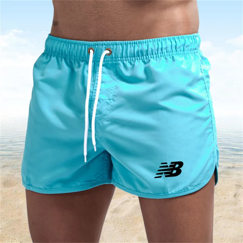 Color: Black, Size: L - Letter B Summer men's luxury beach pants clothing quick dry gym jogging sexy shorts vacation casual swimming trunks