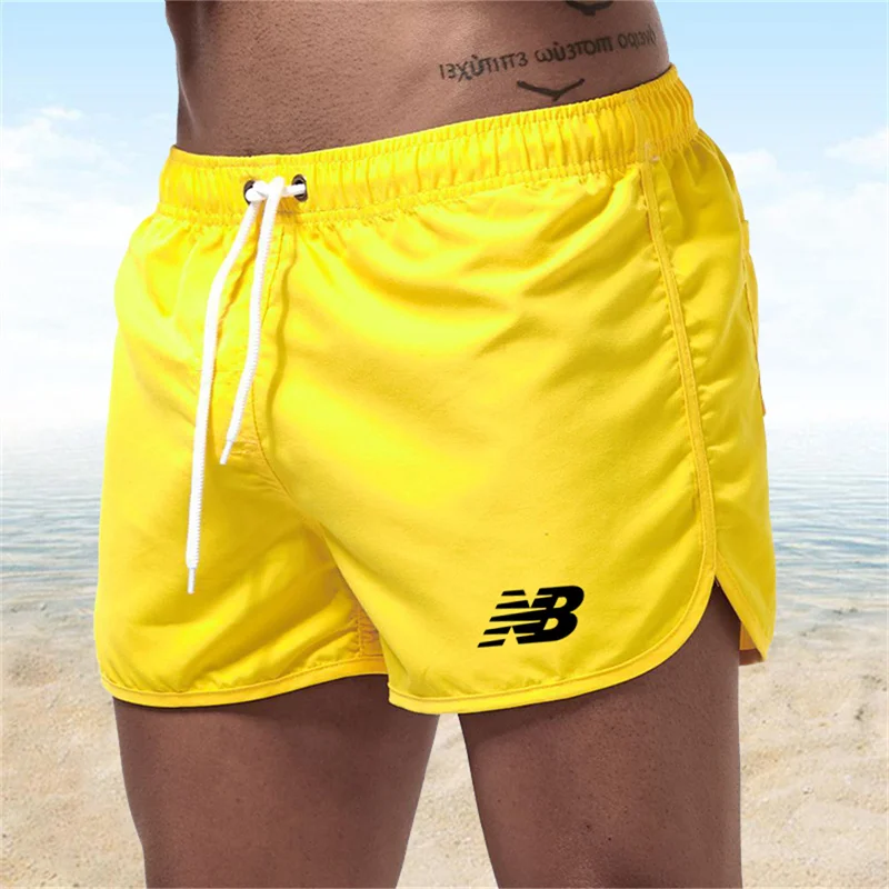 Color: Black, Size: L - Letter B Summer men's luxury beach pants clothing quick dry gym jogging sexy shorts vacation casual swimming trunks