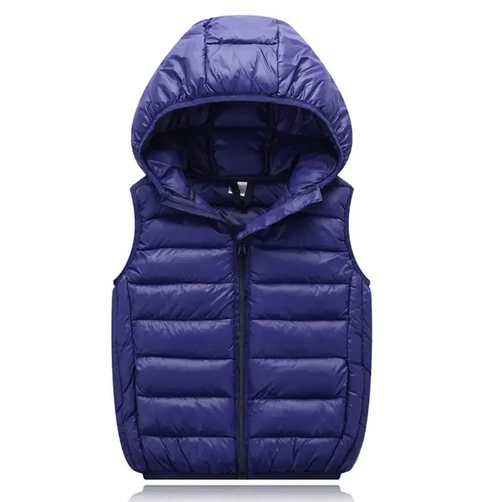 Color: Red, Kid Size: 5T - Fall Solid Waistcoat Children Outerwear Winter Coats Kids Clothes Warm Boys and Girls Hooded Vest for Age 2-12 Years Old