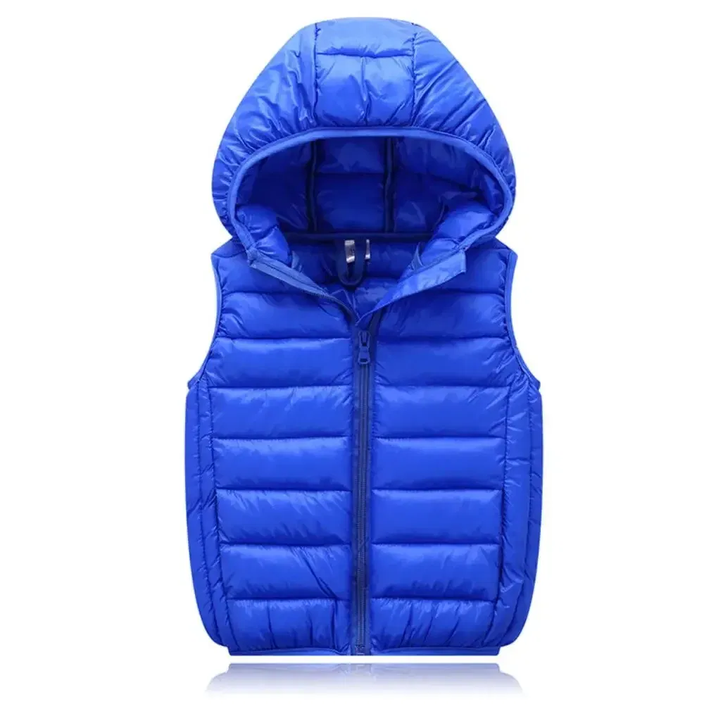 Color: Red, Kid Size: 5T - Fall Solid Waistcoat Children Outerwear Winter Coats Kids Clothes Warm Boys and Girls Hooded Vest for Age 2-12 Years Old