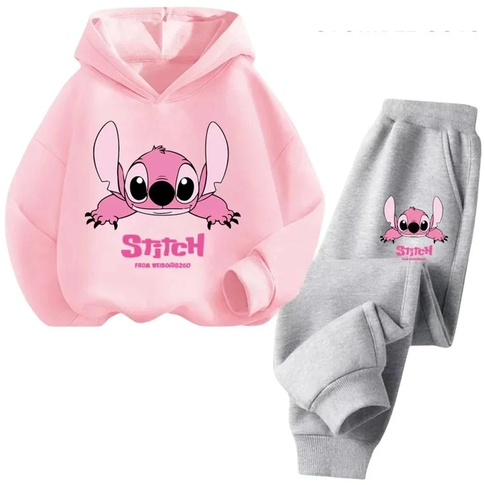 Color: Beige, Kid Size: 2T - Children Hoodies Stitch Kawaii Fashion Pullover Sweatshirt Anime Trucksuit Manga Cartoons Girls Boy Kids Autumn Casual Clothes
