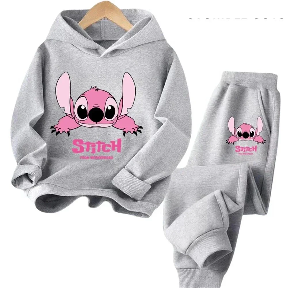 Color: Beige, Kid Size: 2T - Children Hoodies Stitch Kawaii Fashion Pullover Sweatshirt Anime Trucksuit Manga Cartoons Girls Boy Kids Autumn Casual Clothes