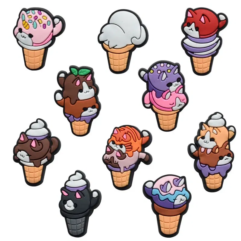 Color: Green, Ships From: CHINA - Cute DIY Cartoon Ice Cream Croc/JIBZ Accessories Sneakers Clog Charms Shoe Decorations for Women Men  Alligator Wholesale