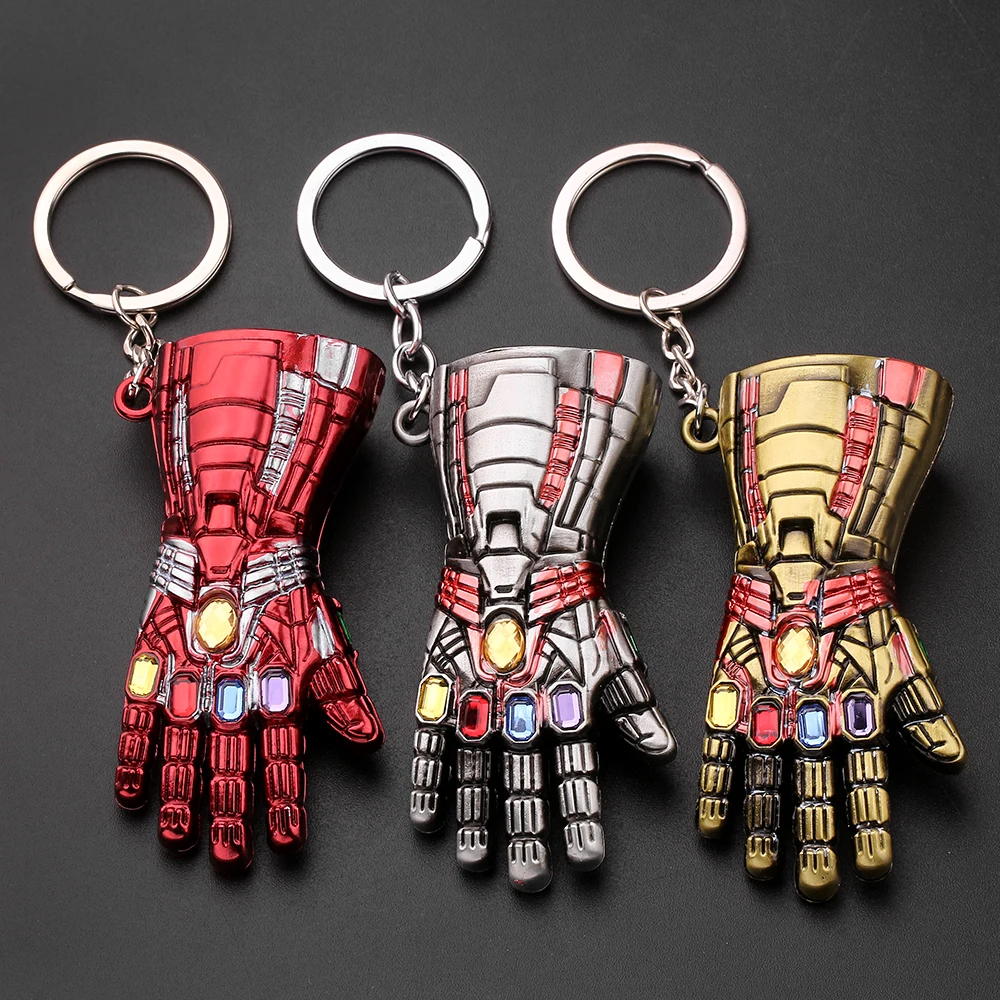 Color: PURPLE, Ships From: CHINA - Avengers Thanos Infinity Gauntlet Keychain Disney Superhero Iron Man Infinity Gloves Keyrings Car Pendant Key Holder Accessories