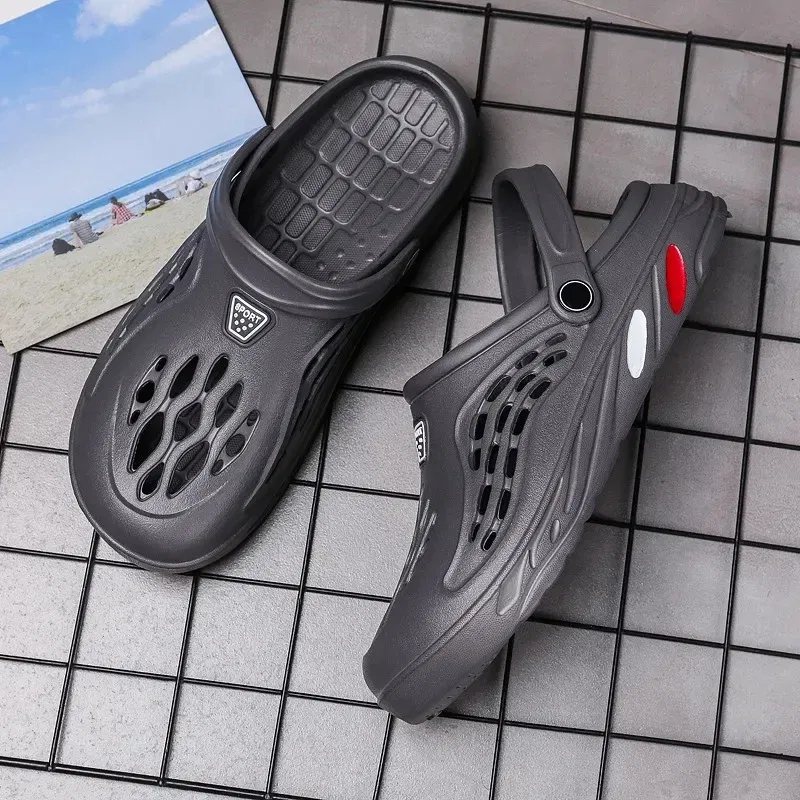 Color: Red, Shoe Size: 44 - Plus Size 47 48 49 Men Summer Clogs Sandals EVA Slippers Men and Women Garden Shoes Beach Sandals Couple's Outdoor House Slides