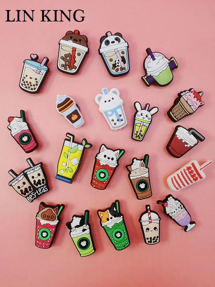 Color: Chocolate Color, Ships From: CHINA - Cute Milk Tea Drink Shoe Charms Funny PVC Buckle Dcorations Shoes Diy Accessories Clog Shoes Ornaments Adult Kids Halloween Gift