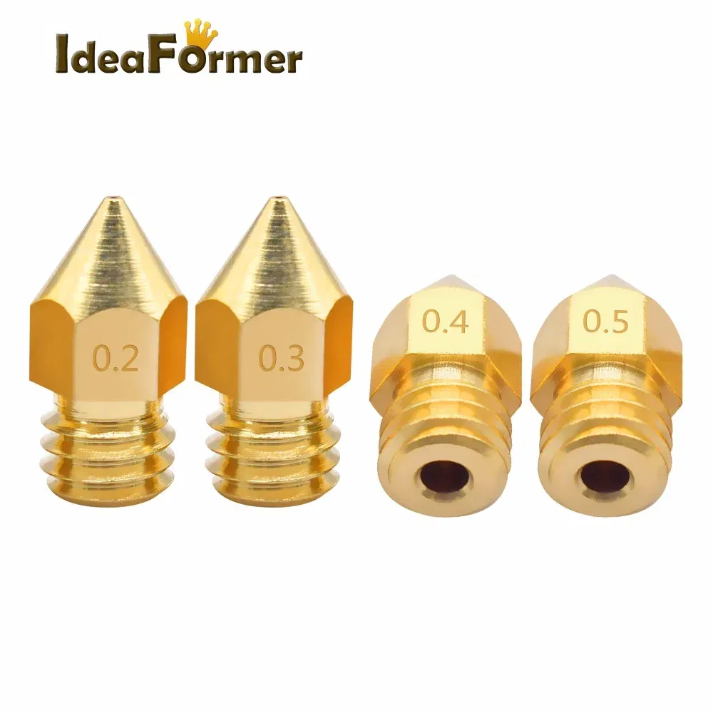 Color: WHITE, Size: 1.4mm - 5/10pcs MK8 Brass Nozzle 1.75/3.0mm Filament Extruder Print Head Nozzle 0.2/0.3/0.4/0.5mm for CR10 CR10S Ender3 3D Printer Parts