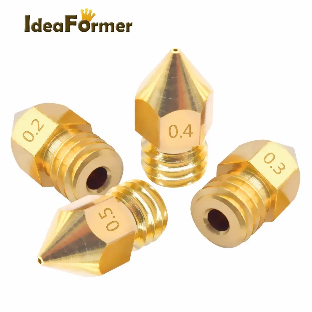 Color: WHITE, Size: 1.4mm - 5/10pcs MK8 Brass Nozzle 1.75/3.0mm Filament Extruder Print Head Nozzle 0.2/0.3/0.4/0.5mm for CR10 CR10S Ender3 3D Printer Parts