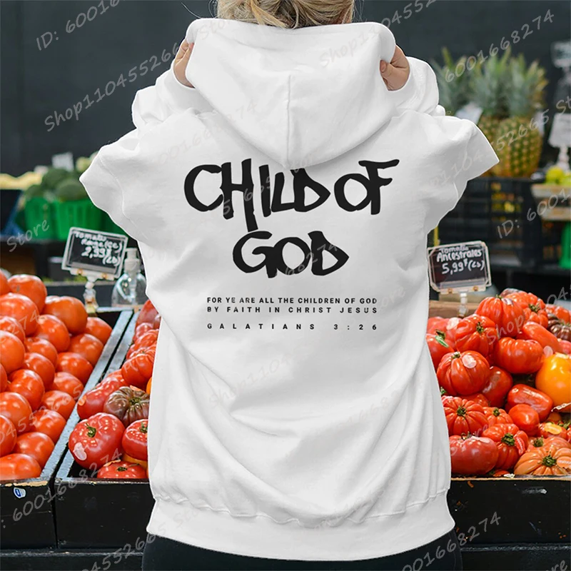 Color: Pink, Size: L - I Am A God Child Letter Print Hoodies Christian God Sweatshirts Hooded Pullover Pray The Lord Sweatshirt Women's Clothing