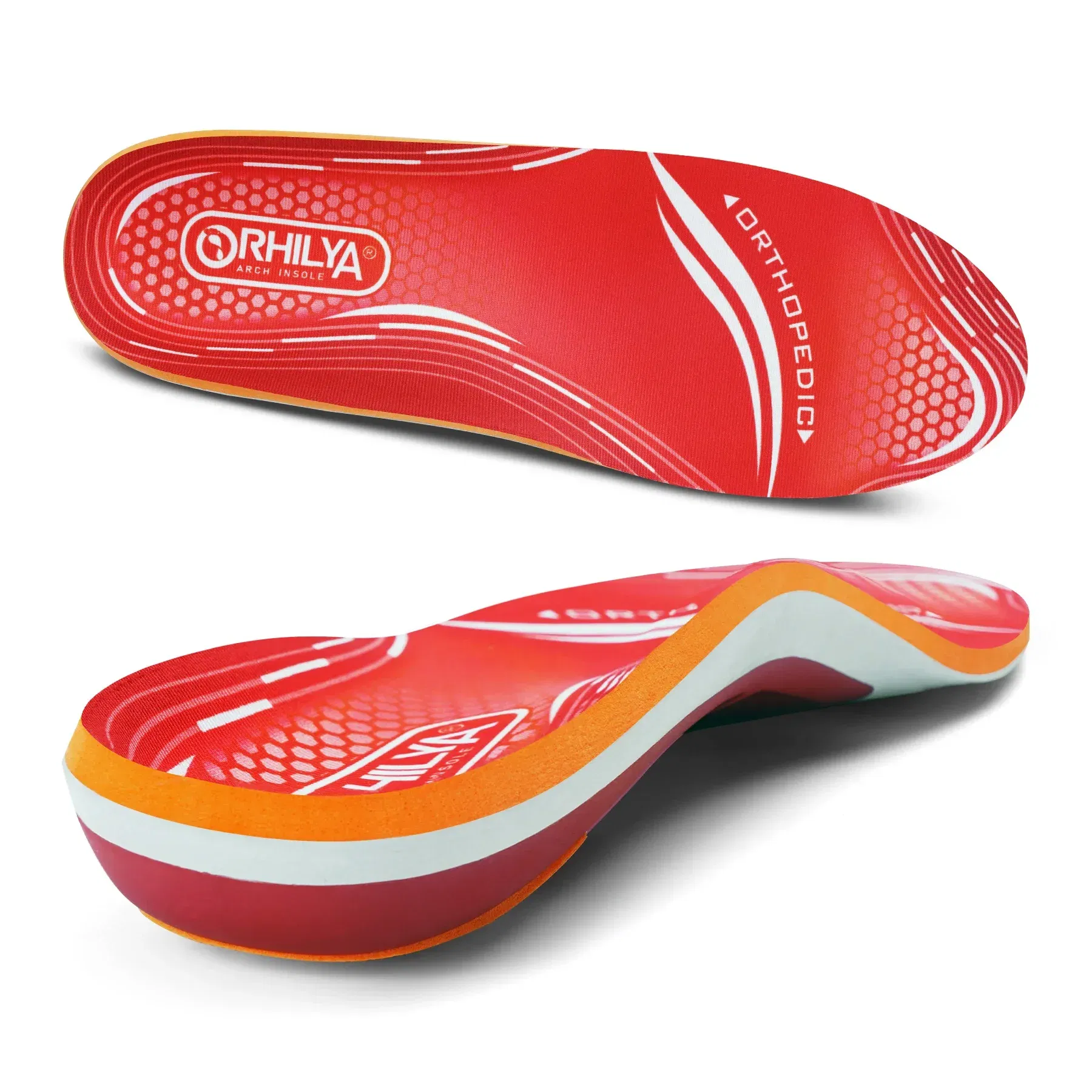 Color: Champagne, Shoe Size: 4, - Orthopedic Sport Insole Plantar Fasciitis Flat Foot High Arch Support Men Women Sneaker Orthotic Plantillas Insert Shoe Sole