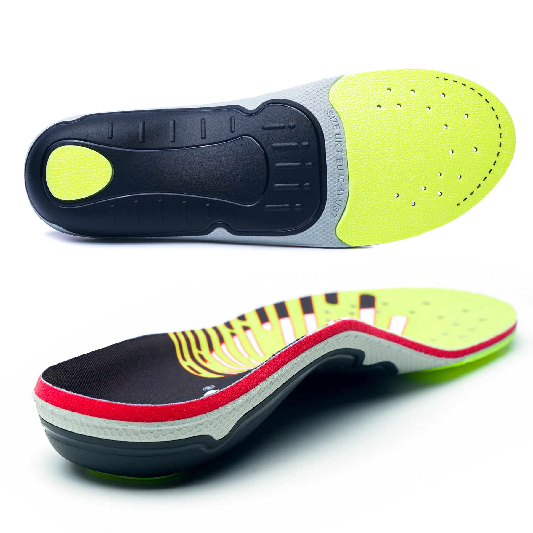 Color: Champagne, Shoe Size: 4, - Orthopedic Sport Insole Plantar Fasciitis Flat Foot High Arch Support Men Women Sneaker Orthotic Plantillas Insert Shoe Sole