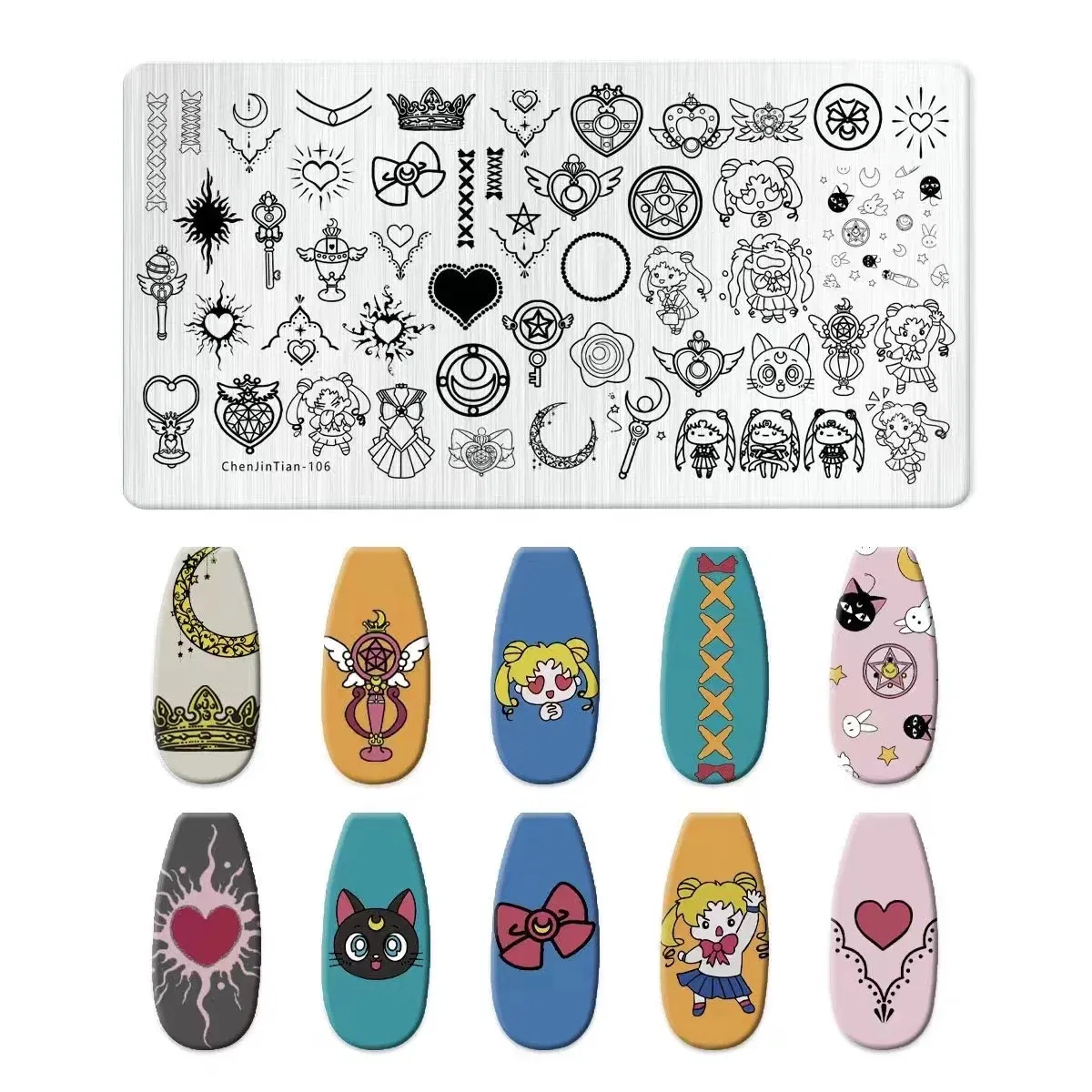 Color: Black - Cartoon Animal Nail Art Templates Stamping Plate Palace style Design Flower Glass Temperature Lace Stamp Templates Plates Image