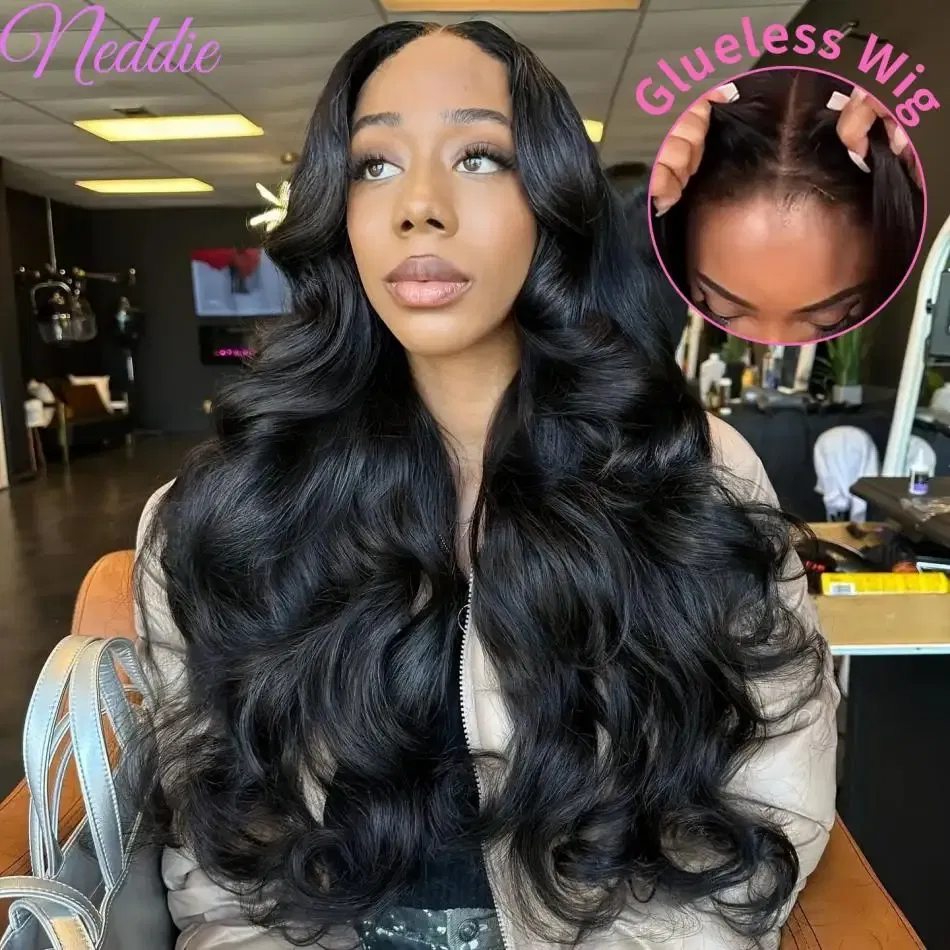 Stretched Length: 32inches, Hair Color: #4, Density: 180%, Ships From: CHINA - Body wave Wigs Glueless Wig Human Hair Ready To Wear 5x5 Lace Frontal Wig 4x4 Brazilian Closure Wig For Women Lace Front Wigs