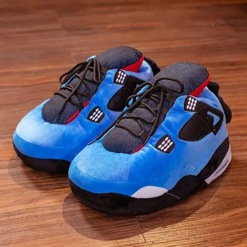 Color: Olivine, Shoe Size: 19.5 - Unisex Winter Warm Home Slippers Women/Men Slides Striped House Sliders Lady Shoes Female One Size 36-44 Ladies Slipper